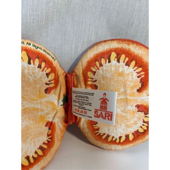 Farmhouse Kitchen Tomato Pot Holder Trivet-Red/Yellow 1987 SARI Fabric EUC - Picture 3 of 6